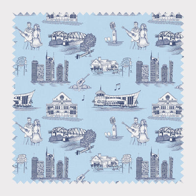 Nashville Toile Fabric Fabric By The Yard / Cotton / Blue Navy Katie Kime