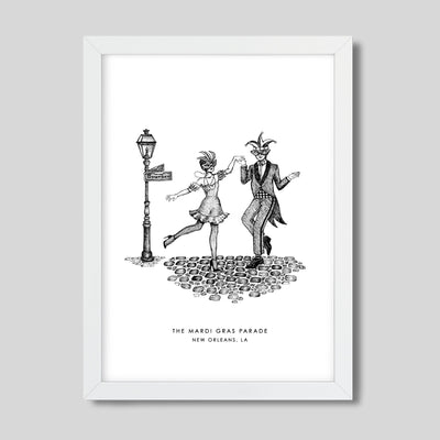 New Orleans Mardi Gras Print Gallery Print Black Print / 8x10 / White Frame Katie Kime