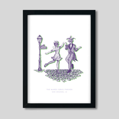 New Orleans Mardi Gras Print Gallery Print Purple Print / 8x10 / Black Frame Katie Kime