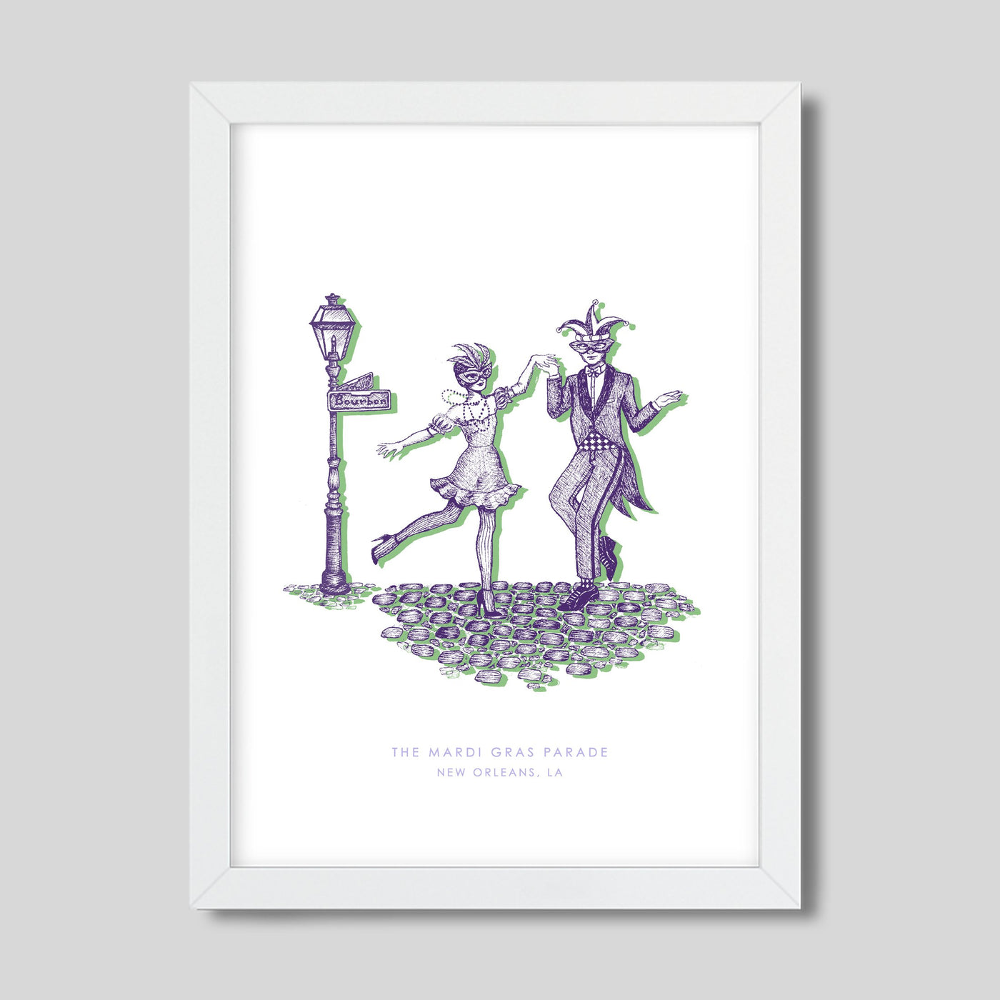 New Orleans Mardi Gras Print Gallery Print Purple Print / 8x10 / White Frame Katie Kime