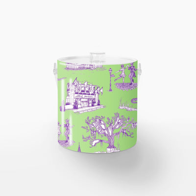 New Orleans Toile Ice Bucket Ice Bucket Green Lavender / Lucite Katie Kime