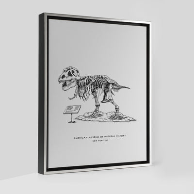 Gallery Prints Black Frame Canvas / 8x10 / Silver New York Dinosaur Print Katie Kime