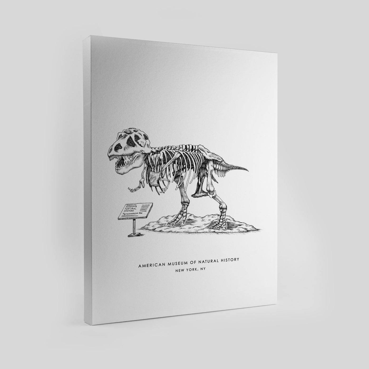 New York Dinosaur Print Gallery Print Black Frame Canvas / 8x10 / Unframed Katie Kime