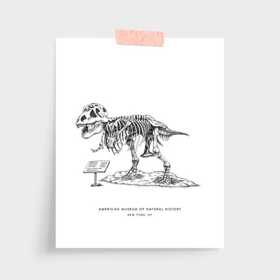 New York Dinosaur Print Gallery Print Black Print / 5x7 / Unframed Katie Kime