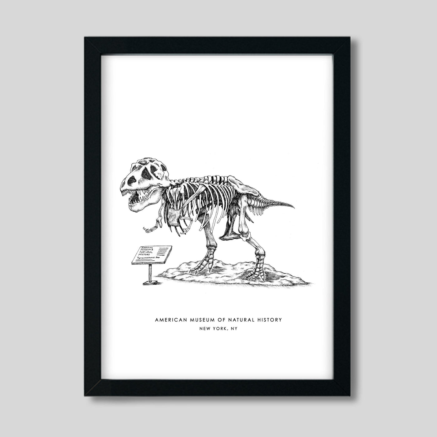 Gallery Prints Black Print / 8x10 / Black Frame New York Dinosaur Print Katie Kime