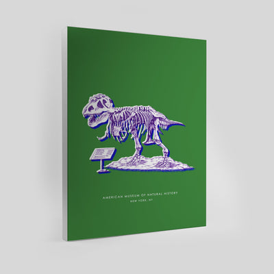 New York Dinosaur Print Gallery Print Green Canvas / 8x10 / Unframed Katie Kime