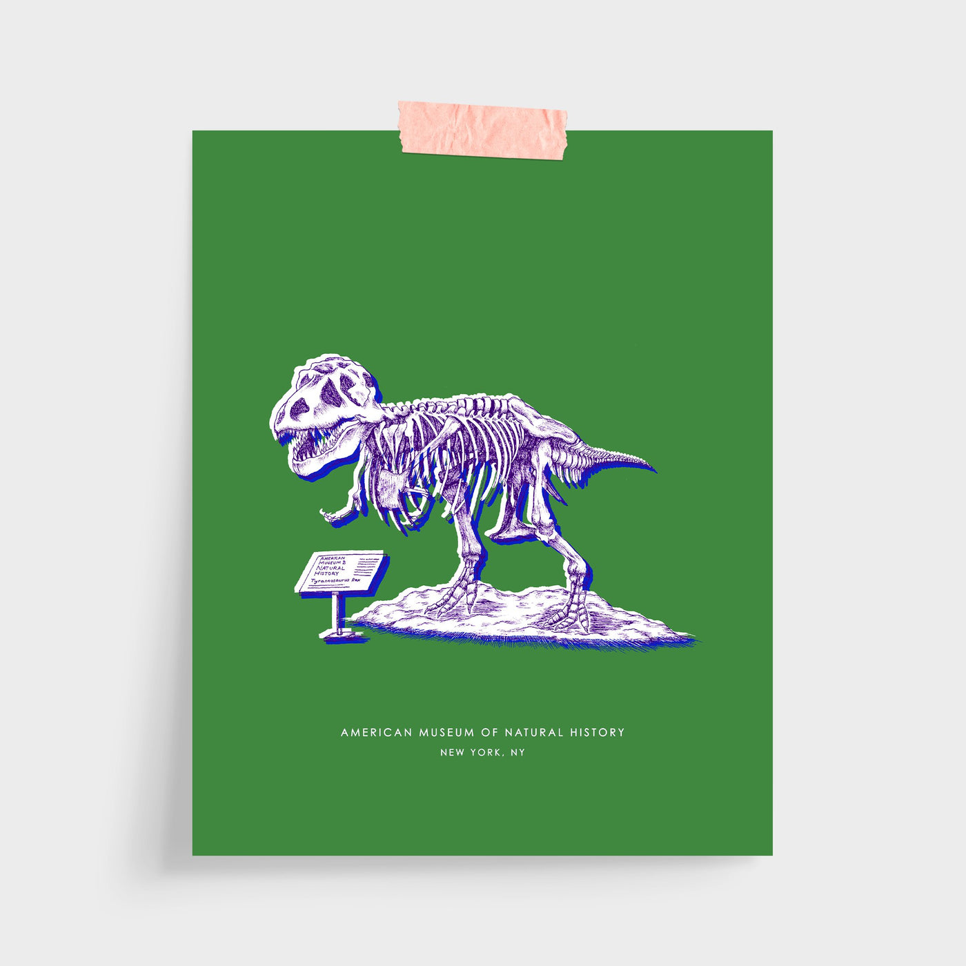 Gallery Prints Green Print / 5x7 / Unframed New York Dinosaur Print Katie Kime
