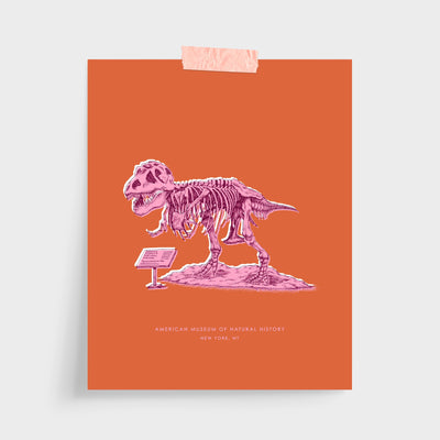 New York Dinosaur Print Gallery Print Orange Print / 5x7 / Unframed Katie Kime