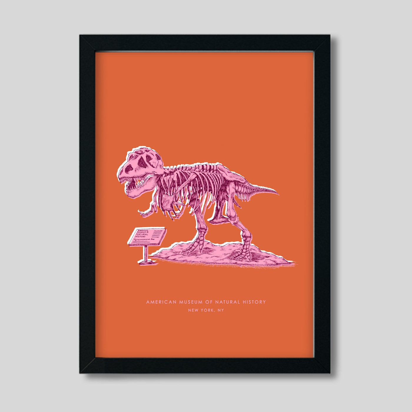Gallery Prints Orange Print / 8x10 / Black Frame New York Dinosaur Print Katie Kime