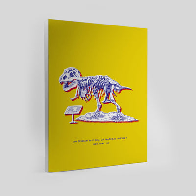 New York Dinosaur Print Gallery Print Yellow Canvas / 8x10 / Unframed Katie Kime