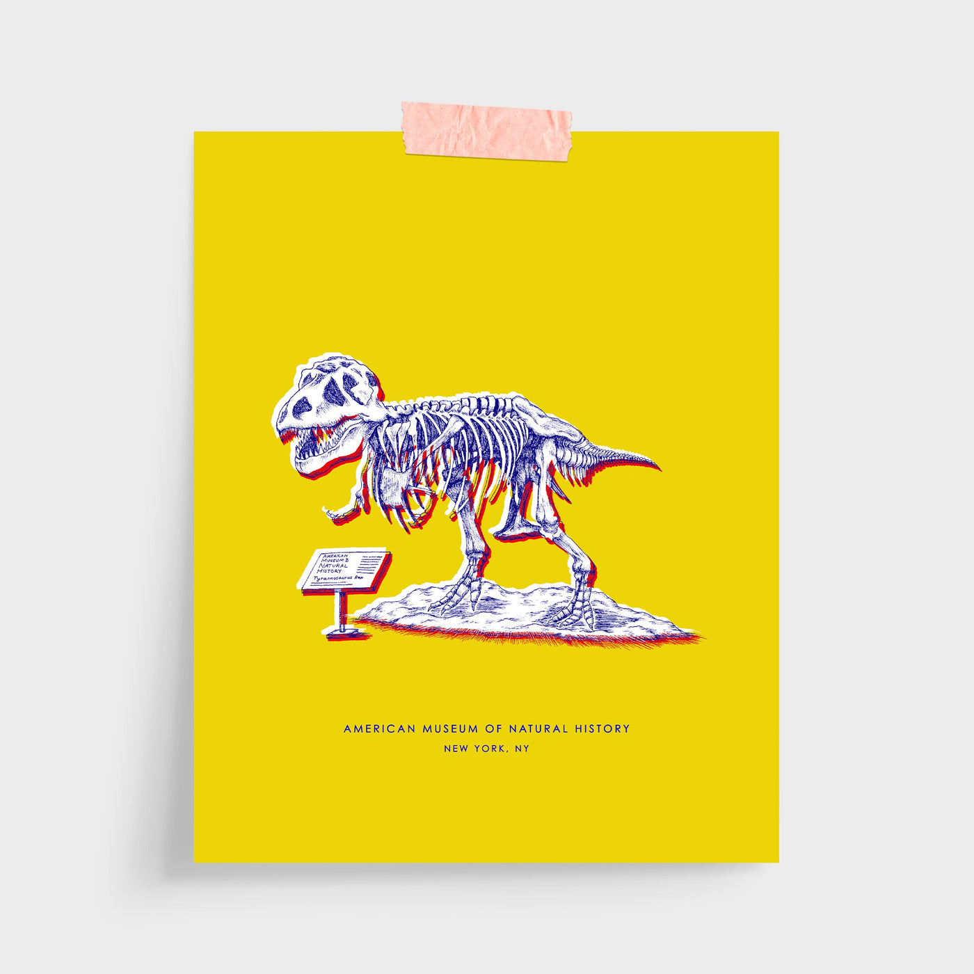 New York Dinosaur Print Gallery Print Yellow Print / 5x7 / Unframed Katie Kime