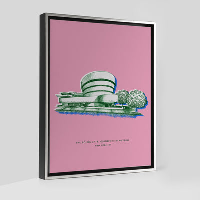New York Guggenheim Print Gallery Print Pink Canvas / 8x10 / Silver Frame Katie Kime