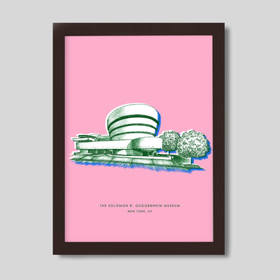 New York Guggenheim Print Gallery Print Pink Print / 8x10 / Walnut Frame Katie Kime