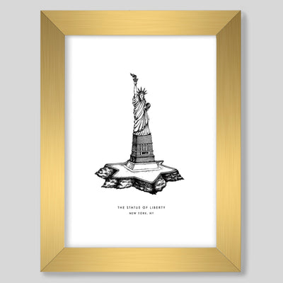 New York Statue of Liberty Print Gallery Print Black Print / 8x10 / Gold Frame Katie Kime