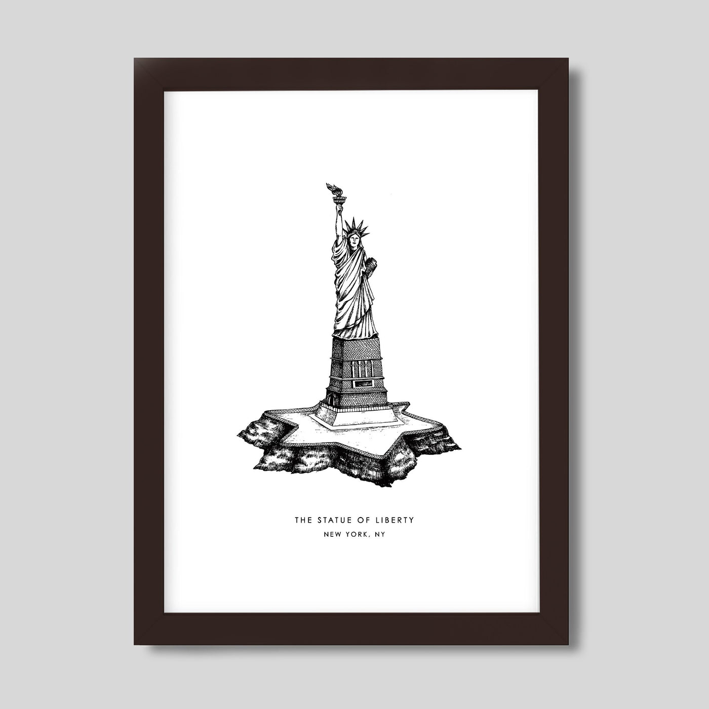 New York Statue of Liberty Print Gallery Print Black Print / 8x10 / Walnut Frame Katie Kime