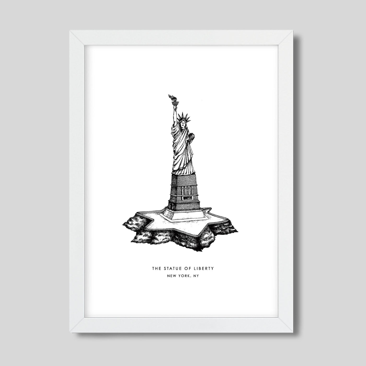 New York Statue of Liberty Print Gallery Print Black Print / 8x10 / White Frame Katie Kime