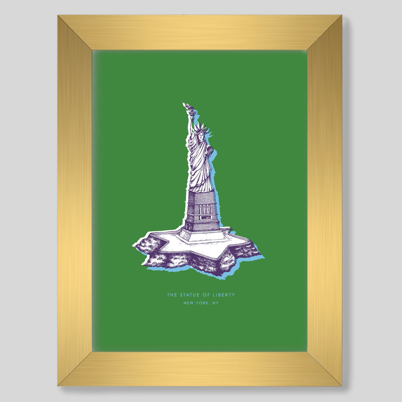 New York Statue of Liberty Print Gallery Print Green Print / 8x10 / Gold Frame Katie Kime