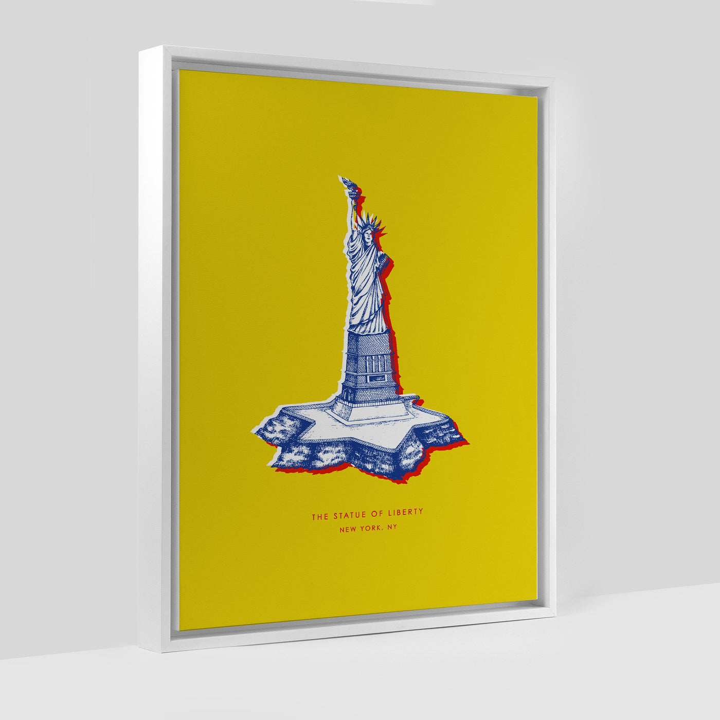 New York Statue of Liberty Print Gallery Print Yellow Canvas / 8x10 / White Frame Katie Kime