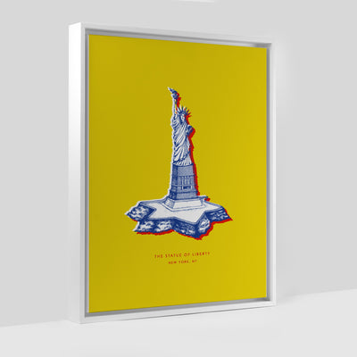 New York Statue of Liberty Print Gallery Print Yellow Canvas / 8x10 / White Frame Katie Kime