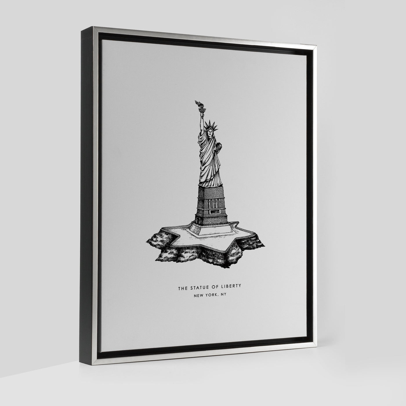 New York Statue of Liberty Print Gallery Print Black Frame Canvas / 8x10 / Silver Frame Katie Kime