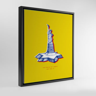 New York Statue of Liberty Print Gallery Print Yellow Canvas / 8x10 / Black Frame Katie Kime