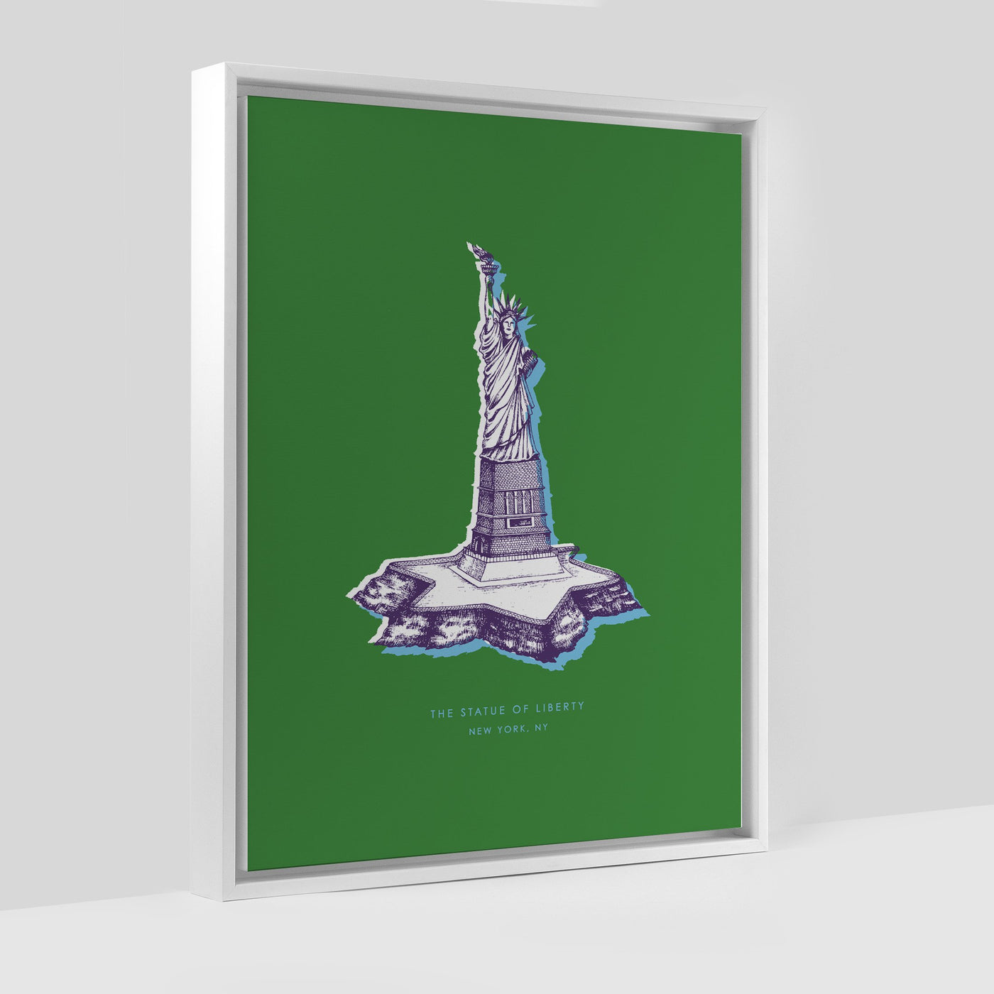 New York Statue of Liberty Print Gallery Print Green Canvas / 8x10 / White Frame Katie Kime