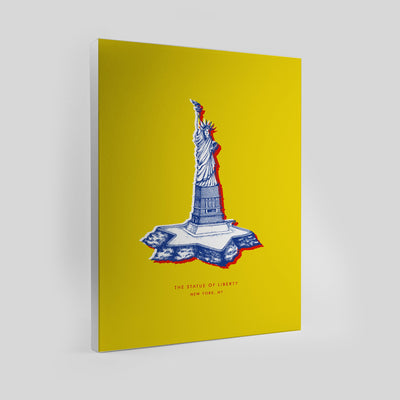 New York Statue of Liberty Print Gallery Print Yellow Canvas / 8x10 / Unframed Katie Kime
