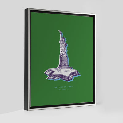 New York Statue of Liberty Print Gallery Print Green Canvas / 8x10 / Silver Frame Katie Kime