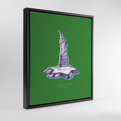New York Statue of Liberty Print Gallery Print Green Canvas / 8x10 / Black Frame Katie Kime