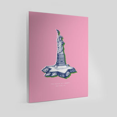 New York Statue of Liberty Print Gallery Print Pink Canvas / 8x10 / Unframed Katie Kime