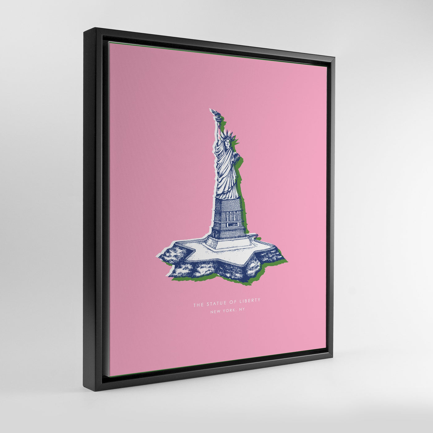 New York Statue of Liberty Print Gallery Print Pink Canvas / 8x10 / Black Frame Katie Kime