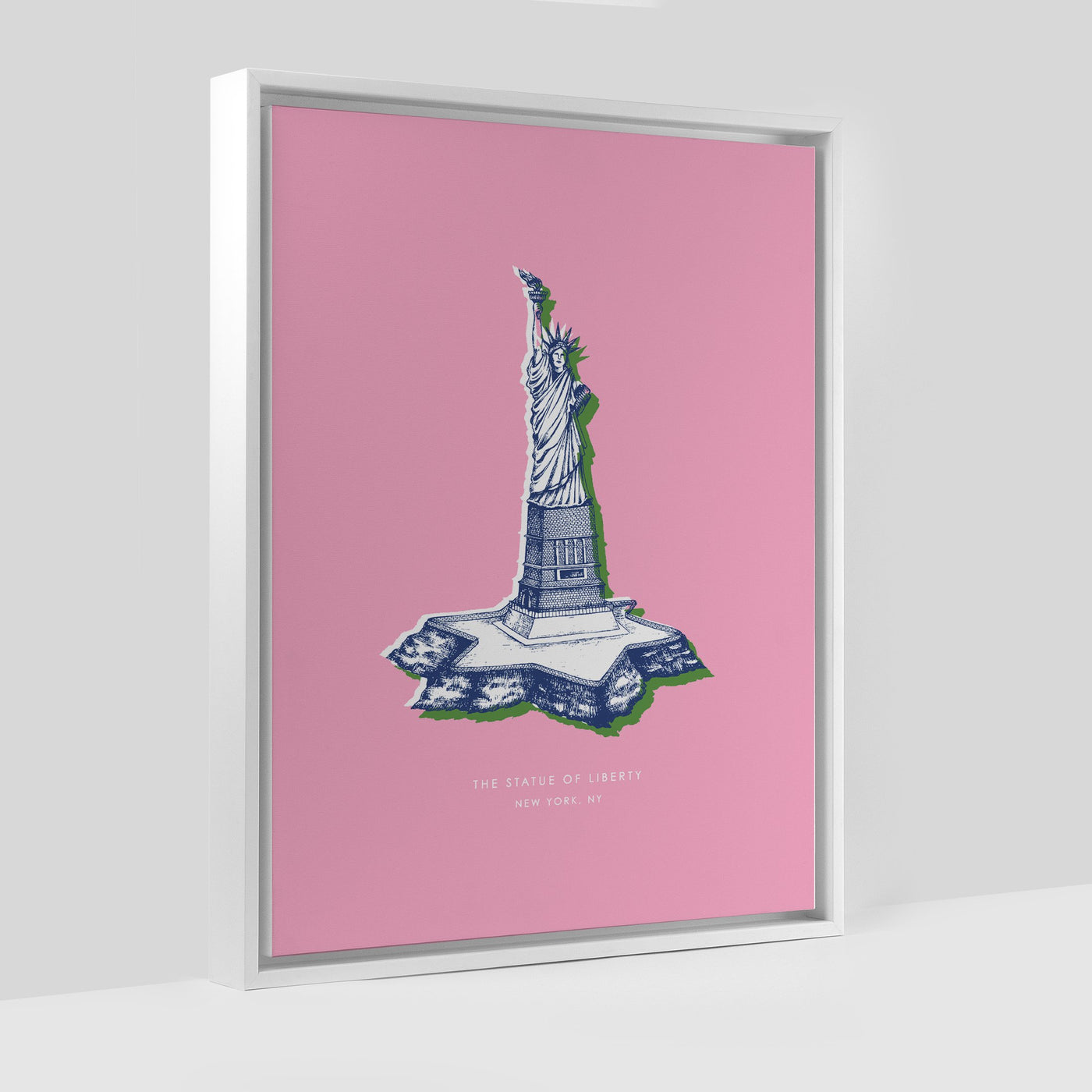 New York Statue of Liberty Print Gallery Print Pink Canvas / 8x10 / White Frame Katie Kime