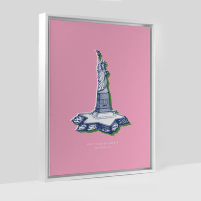 New York Statue of Liberty Print Gallery Print Pink Canvas / 8x10 / White Frame Katie Kime