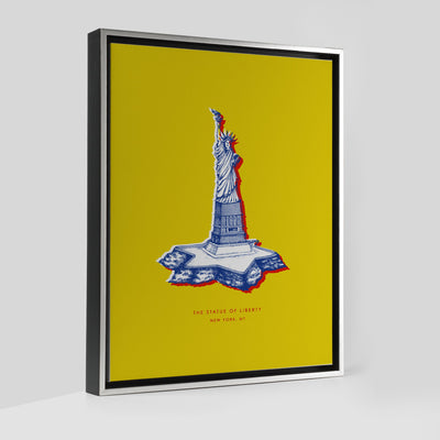 New York Statue of Liberty Print Gallery Print Yellow Canvas / 8x10 / Silver Frame Katie Kime
