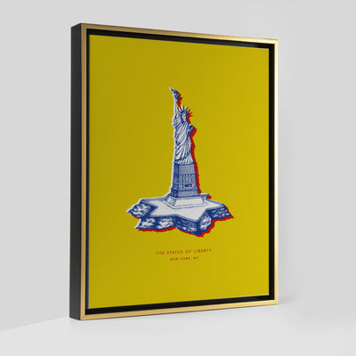 New York Statue of Liberty Print Gallery Print Yellow Canvas / 8x10 / Gold Frame Katie Kime