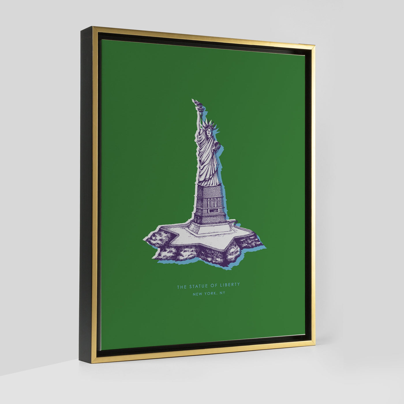 New York Statue of Liberty Print Gallery Print Green Canvas / 8x10 / Gold Frame Katie Kime