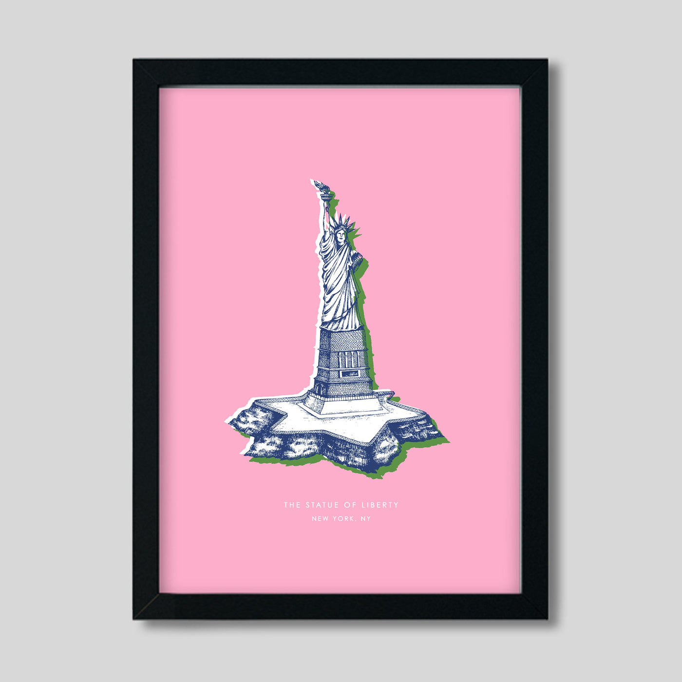 New York Statue of Liberty Print Gallery Print Pink Print / 8x10 / Black Frame Katie Kime