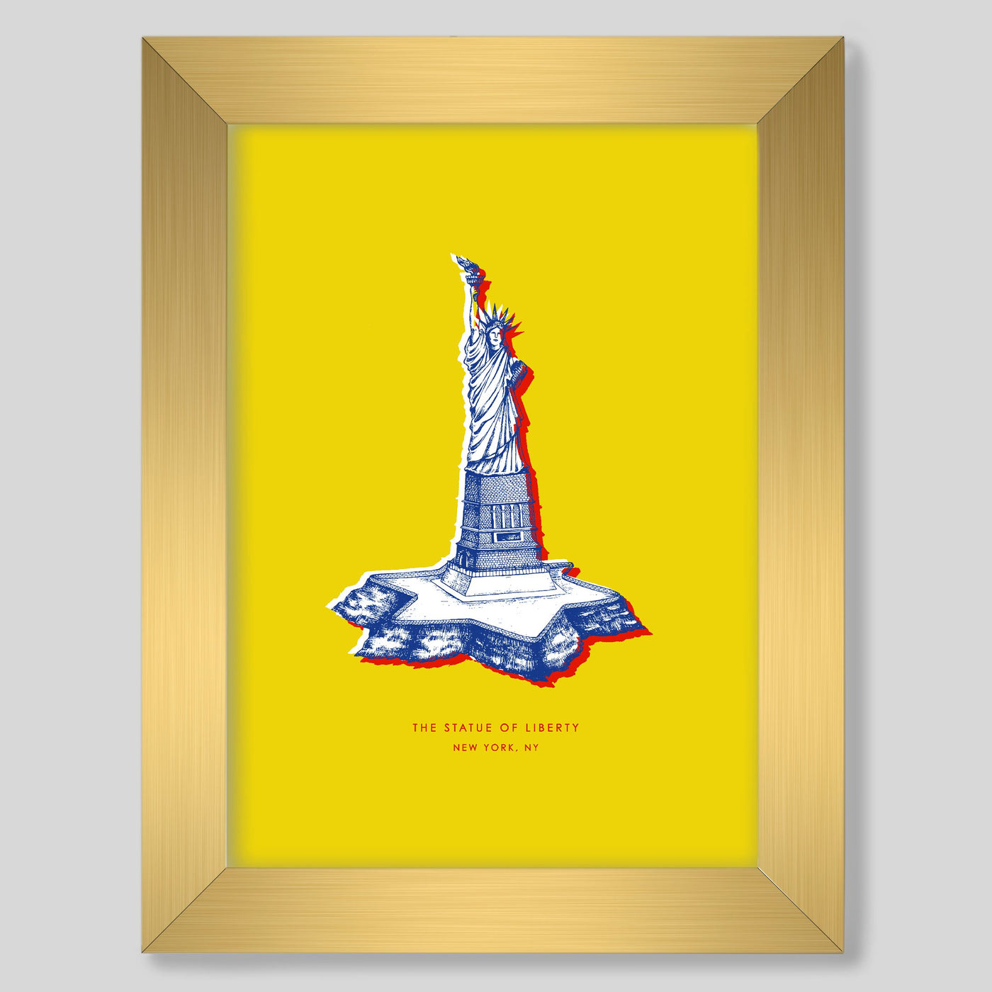 New York Statue of Liberty Print Gallery Print Yellow Print / 8x10 / Gold Frame Katie Kime