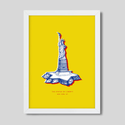 New York Statue of Liberty Print Gallery Print Yellow Print / 8x10 / White Frame Katie Kime