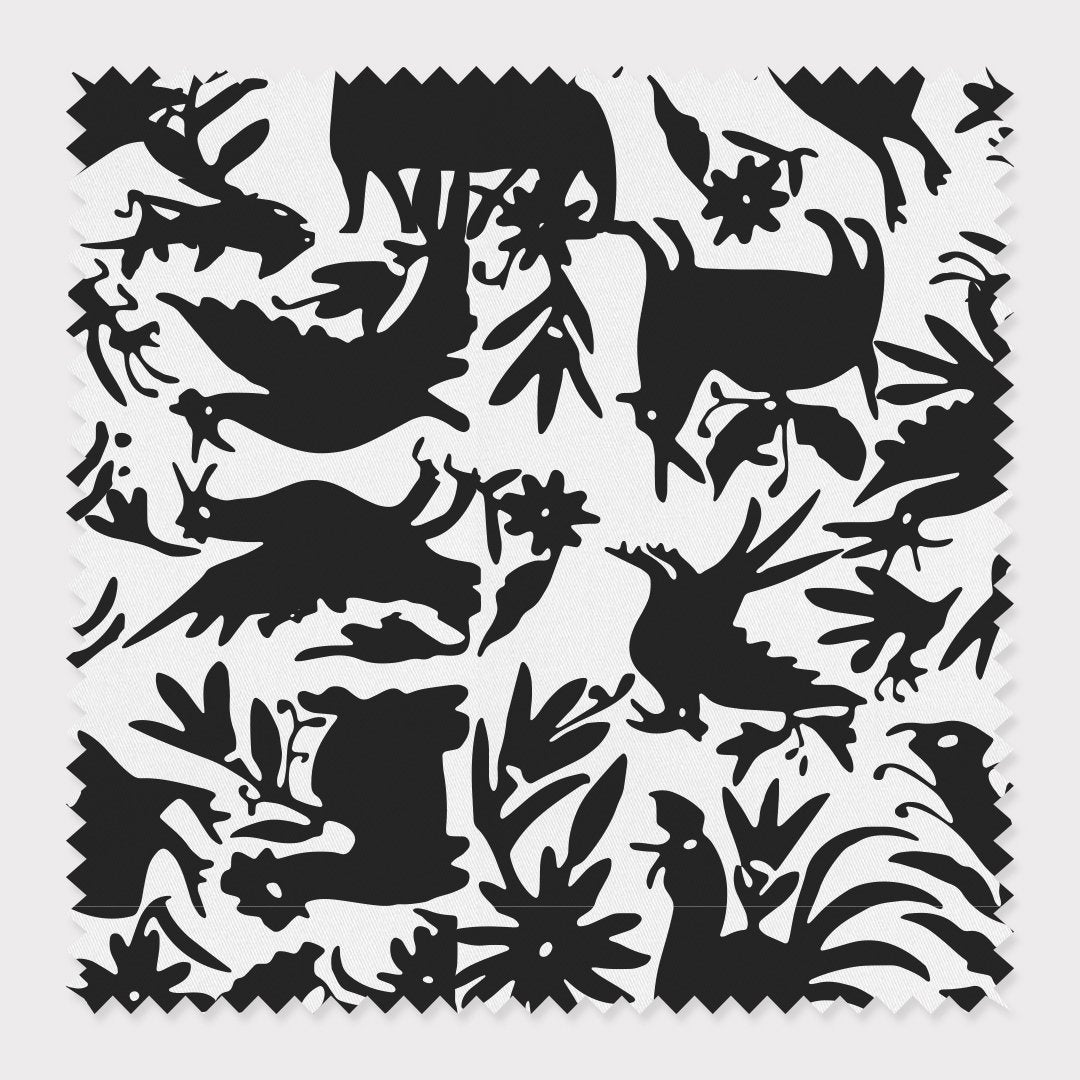 Otomi Fabric Fabric By The Yard / Cotton / Black Katie Kime