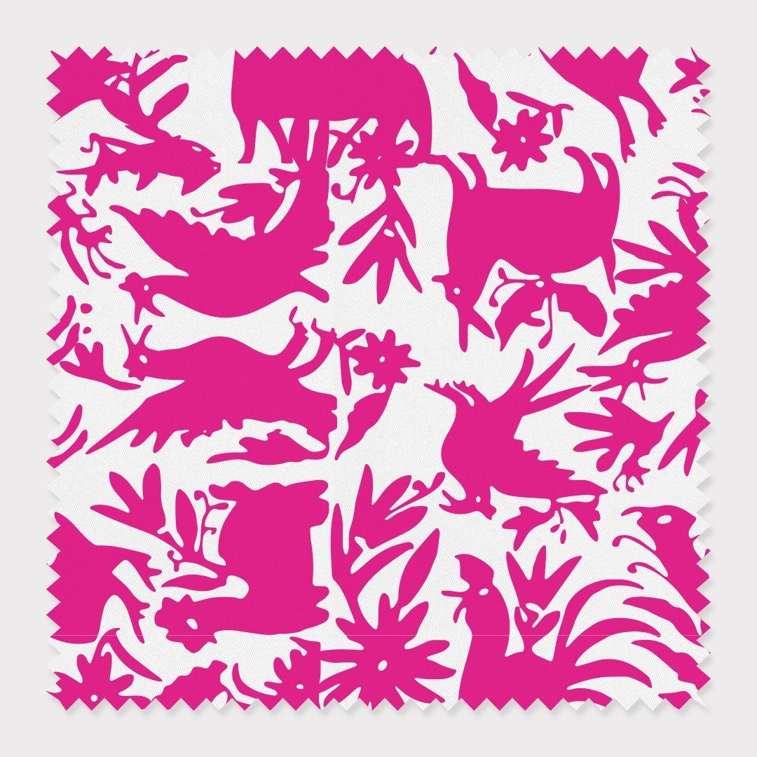 Otomi Fabric Fabric By The Yard / Cotton / Pink Katie Kime