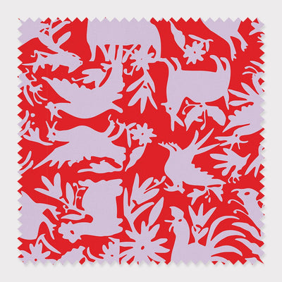 Otomi Fabric Fabric By The Yard / Cotton / Red Lilac Katie Kime