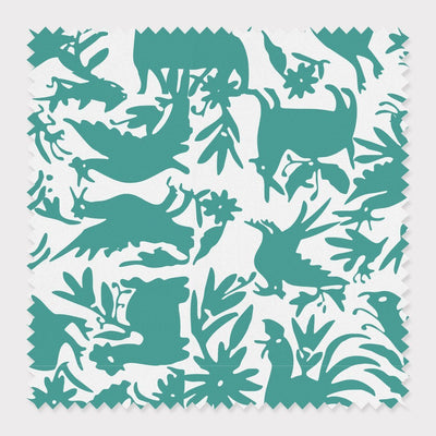 Otomi Fabric Fabric By The Yard / Cotton / Teal Katie Kime