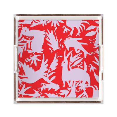 Otomi Lucite Tray Lucite Trays Red Lilac / 12x12 Katie Kime