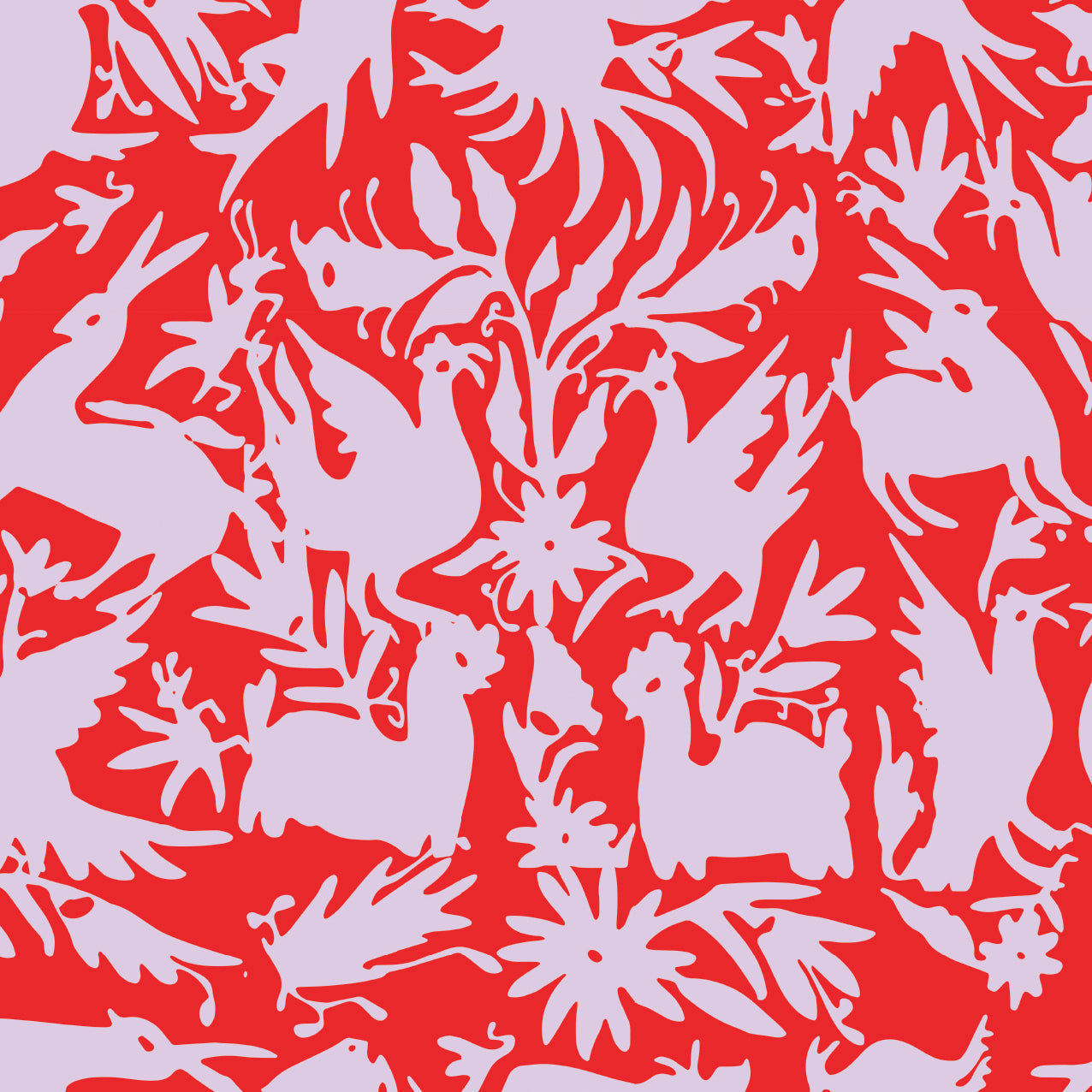 Otomi Peel & Stick Wallpaper Peel & Stick Wallpaper Red Lilac / 24"x 48" Katie Kime