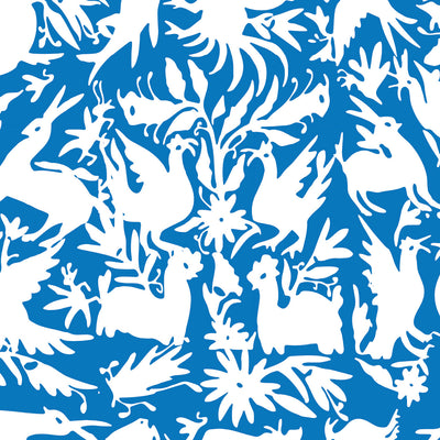 Otomi Traditional Wallpaper Wallpaper Blue White / Single Roll Katie Kime