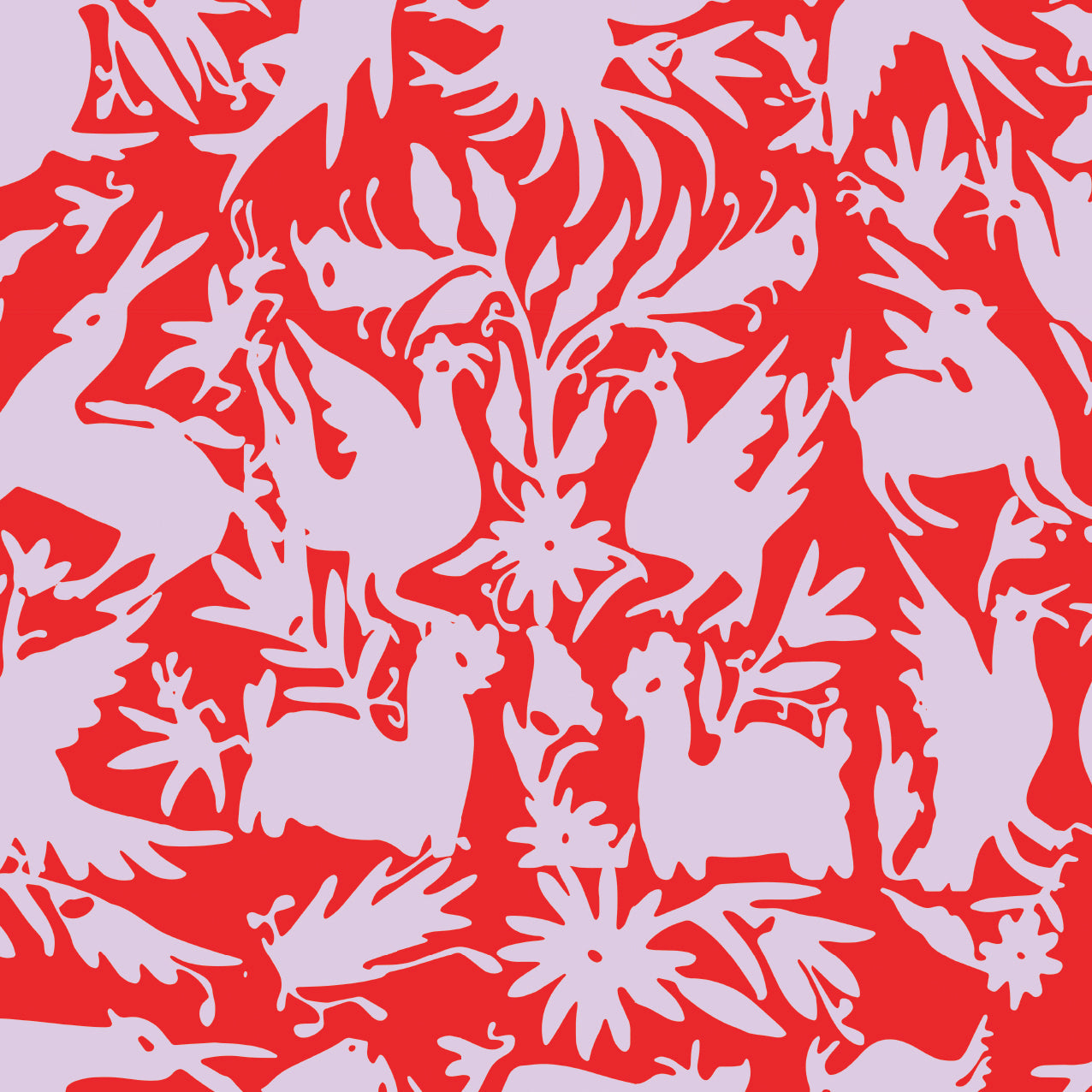 Wallpaper Single Roll / Red Lilac Otomi Wallpaper Katie Kime