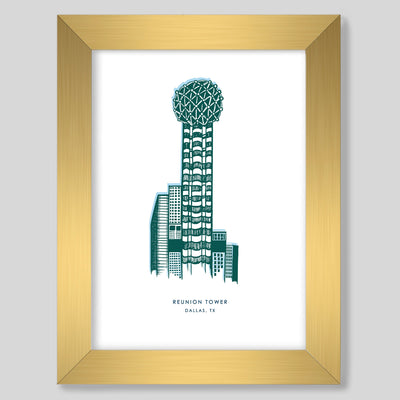 Reunion Tower Gallery Print Gallery Print White / 8x10 / Gold Frame Katie Kime