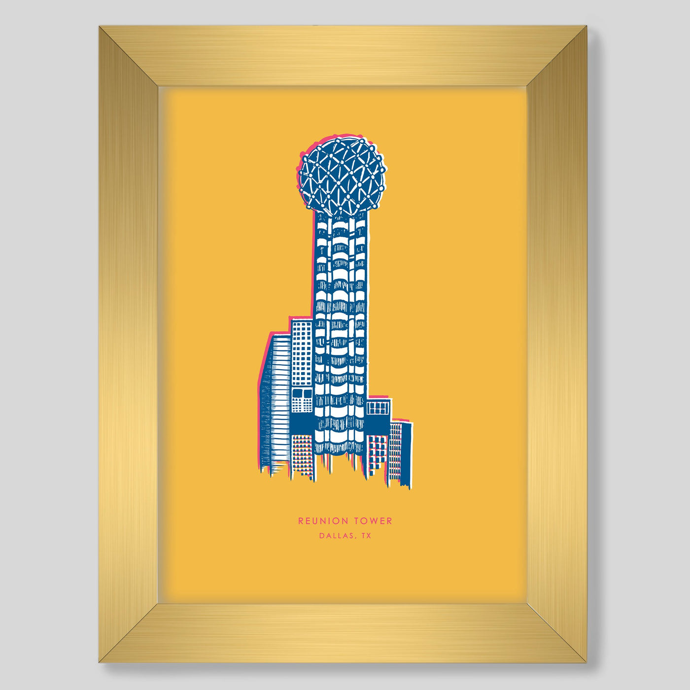 Gallery Prints Yellow / 8x10 / Gold Frame Reunion Tower Gallery Print Katie Kime