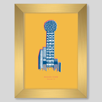 Reunion Tower Gallery Print Gallery Print Yellow / 8x10 / Gold Frame Katie Kime